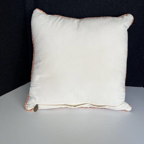 Pier 1 Embroidered Accent Pillow Cover Large Flower Botanical Green white 15.5" - Picture 6 of 7